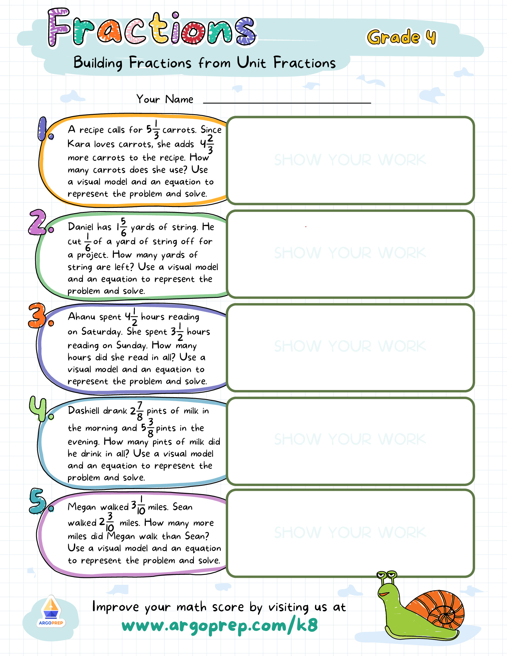 Mixed Number Word Problems ArgoPrep