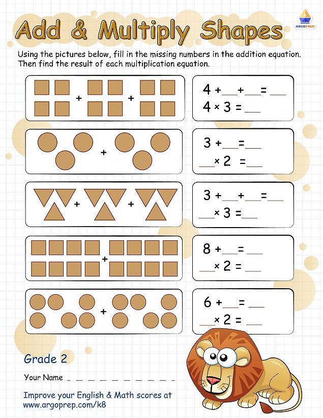 Adding & Multiplying Shapes with Lincoln Lion - img