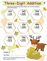 Three-Digit Addition with Little Deer - img