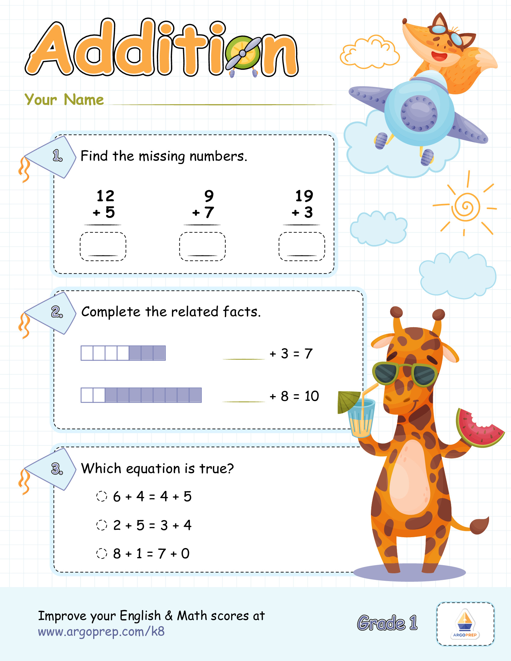 sailing through summer time addition with fox and giraffe argoprep