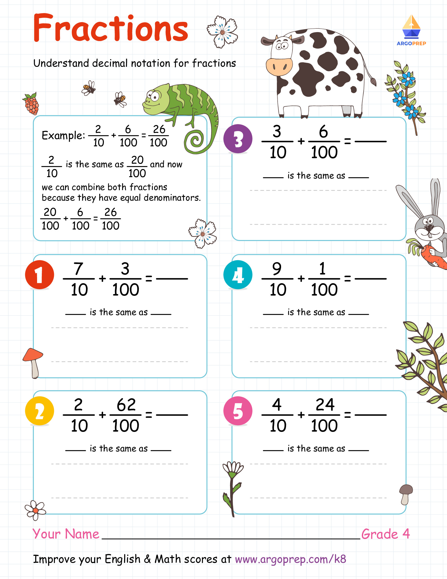 friendly fractions argoprep