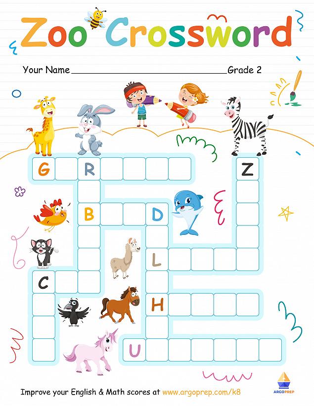 Oliver and Sophia #39 s Ultimate Zoo Animal Crossword Puzzle ArgoPrep