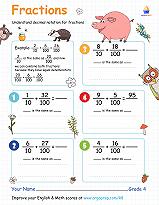 Decimal Notation for Fraction Action with the Woodland Friends - img