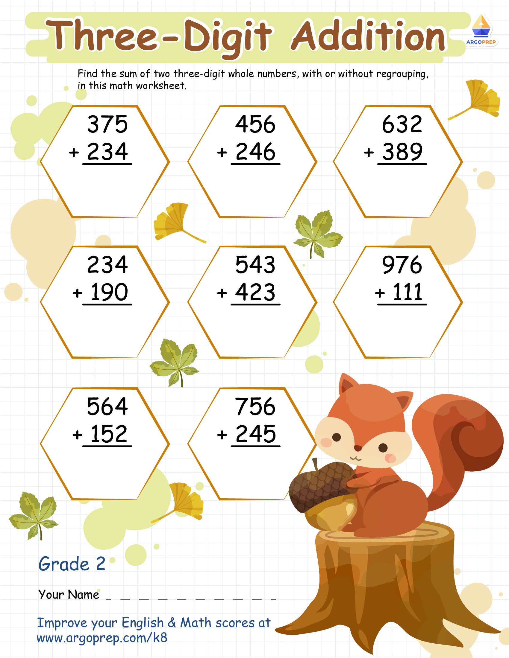 Adding Three-Digits with Squirrel - img