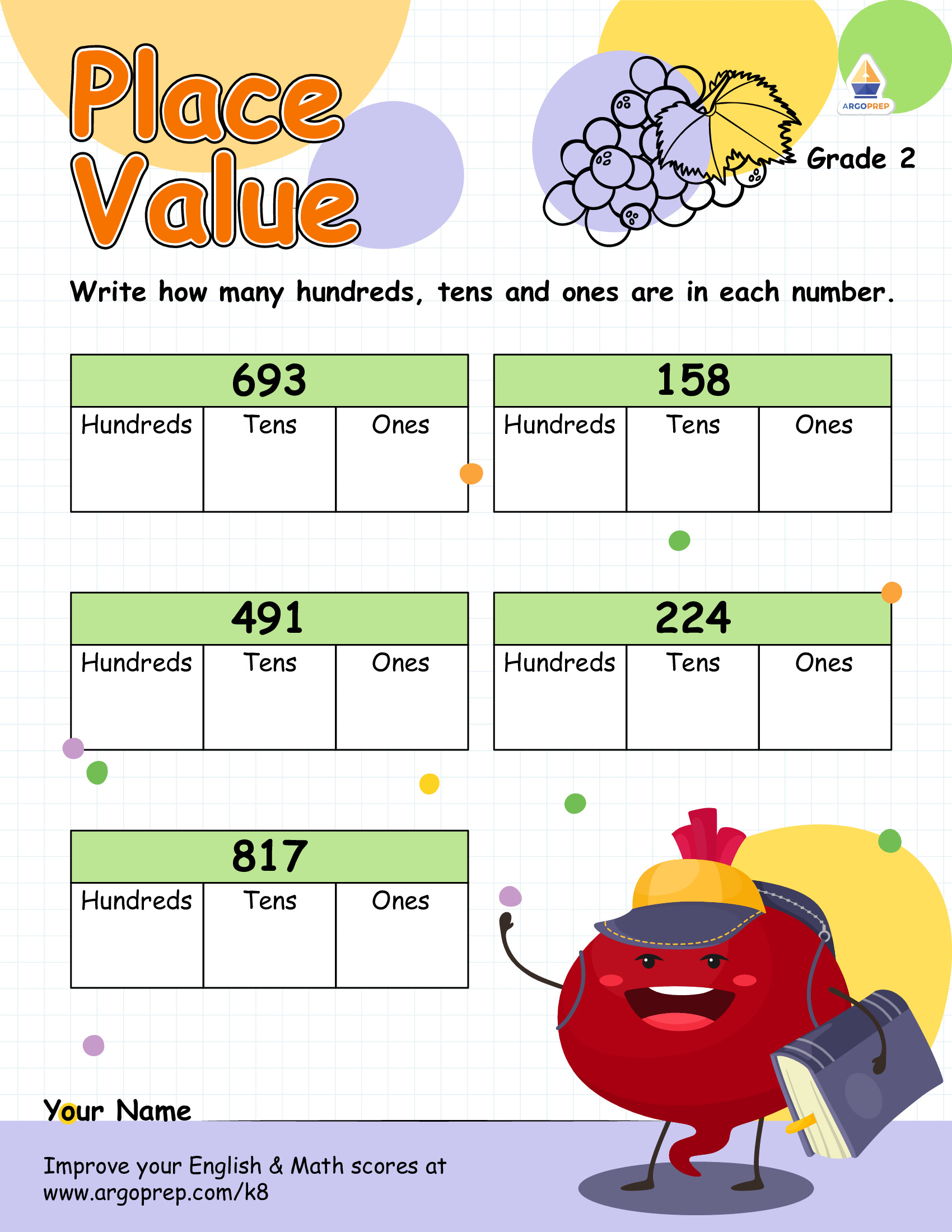 A “Grape” Place Value Worksheet - img