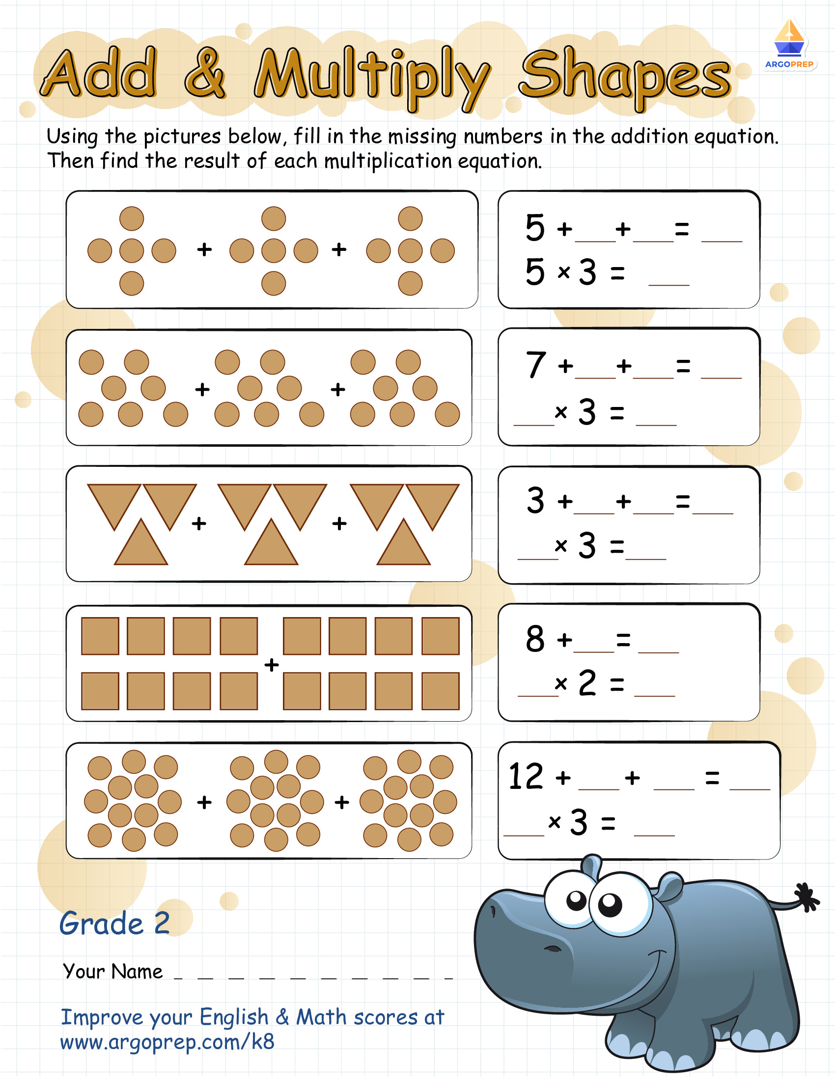 Harry Hippo Adds and Multiplies - ArgoPrep