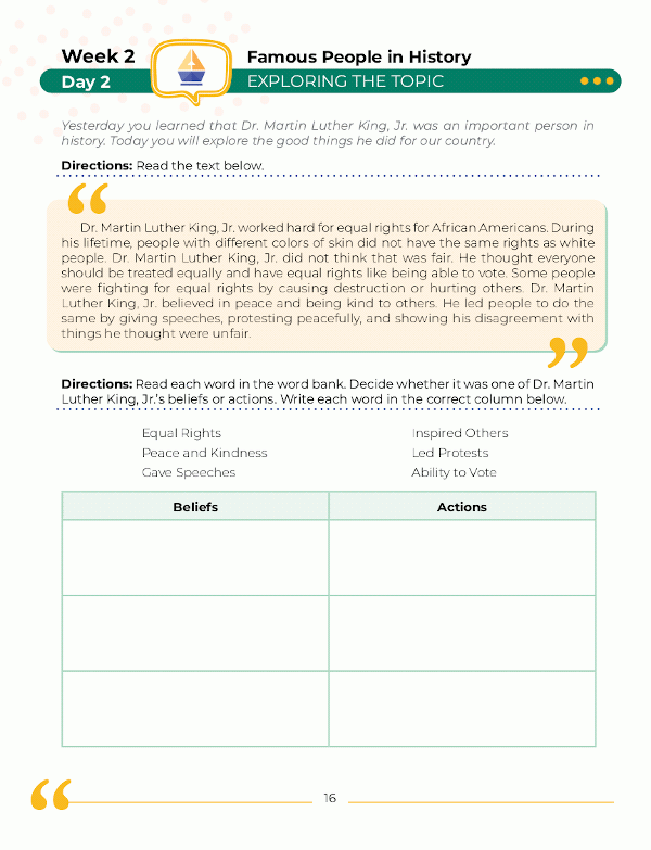 Kindergarten Social Studies: Daily Practice Workbook - ArgoPrep