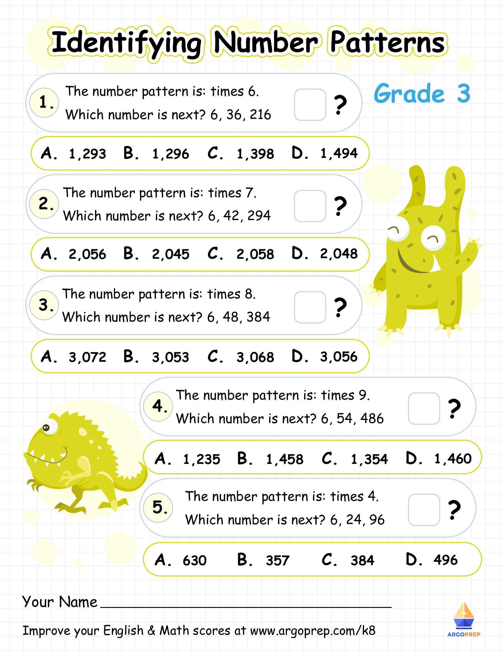 Recognizing Number Patterns