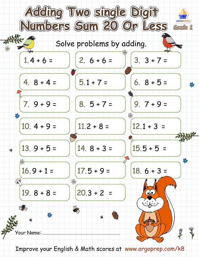 Squirrel Away Some Sums! - img