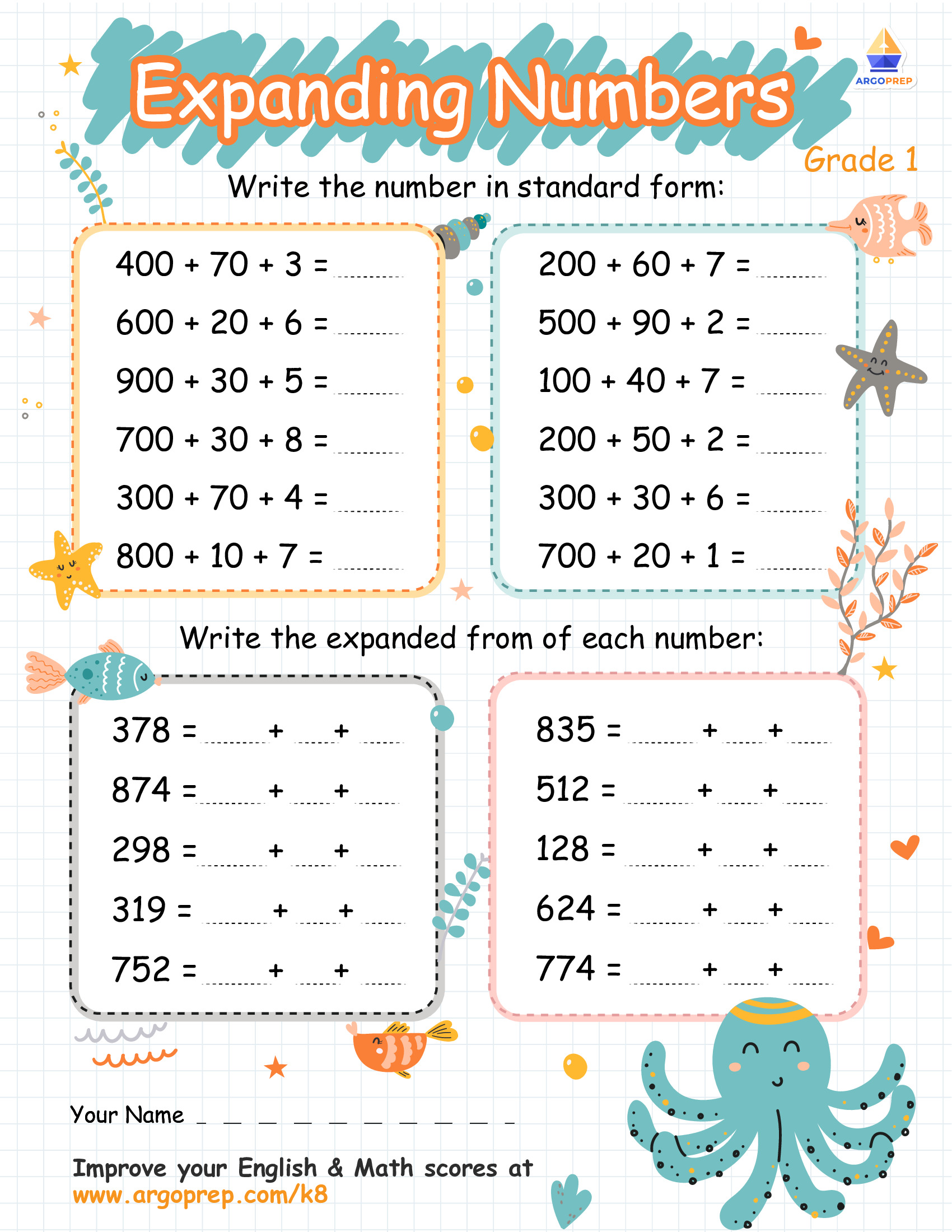 Composing And Decomposing Numbers 2nd Grade Worksheets