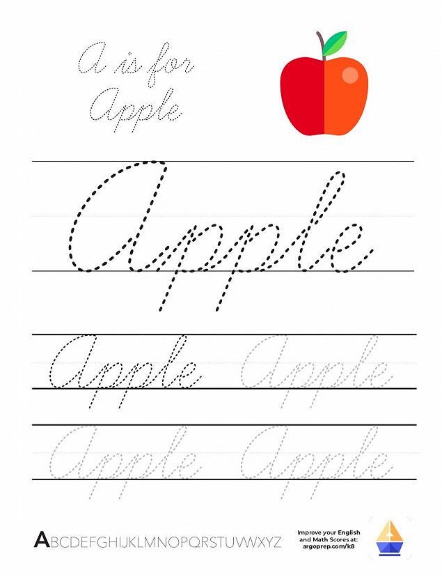 Cursive Handwriting Practice Book by For The Love Of Apples