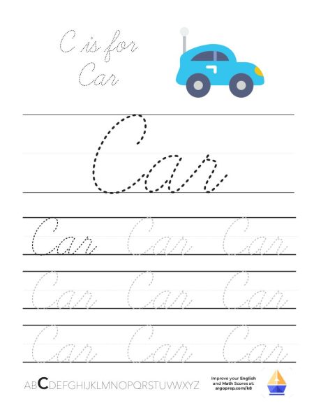 Cursive C is for Car image