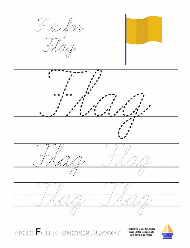 Cursive F is for Flag - img