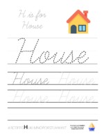 Cursive H is for House