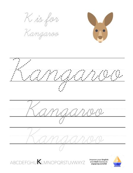 Cursive K is for Kangaroo image