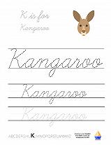 Cursive K is for Kangaroo image