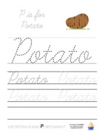 Cursive P is for Potato image