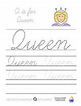 Cursive Q is for Queen - img