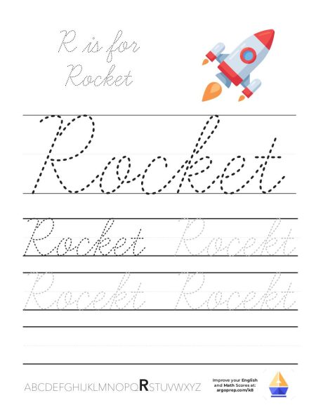 Cursive R is for Rocket Image
