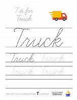 Cursive T is for Truck - img