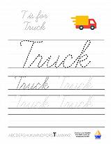 Cursive T is for Truck - img