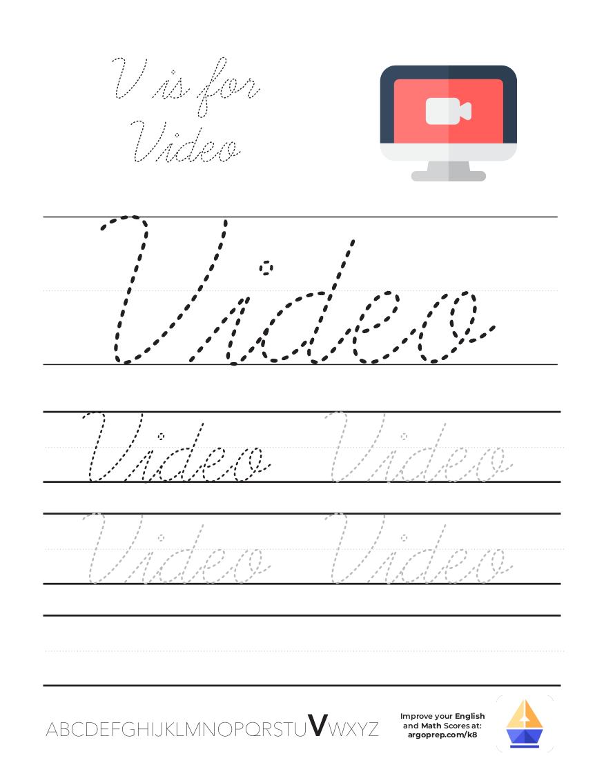 Cursive V is for Video Image