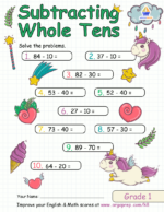 Subtracting Whole Tens Grade 1_img4