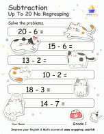 Subtraction Up To 20 No Regrouping 3 Grade 1_img3