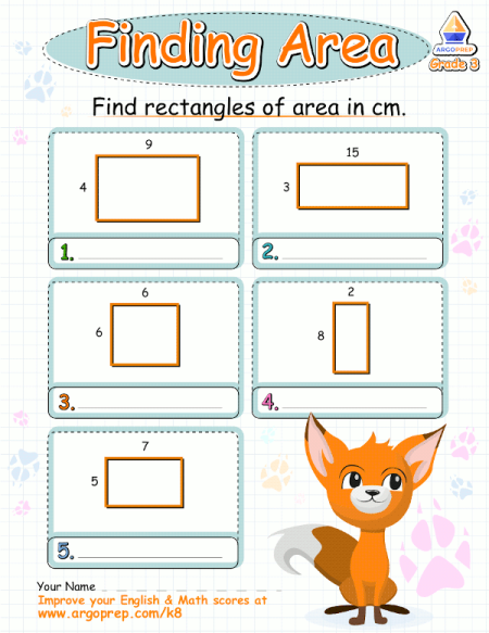 Area of 2D shapes Grade 3_img8