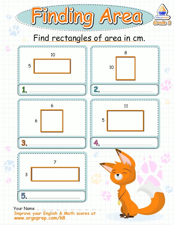 Area of 2D shapes Grade 3_img9