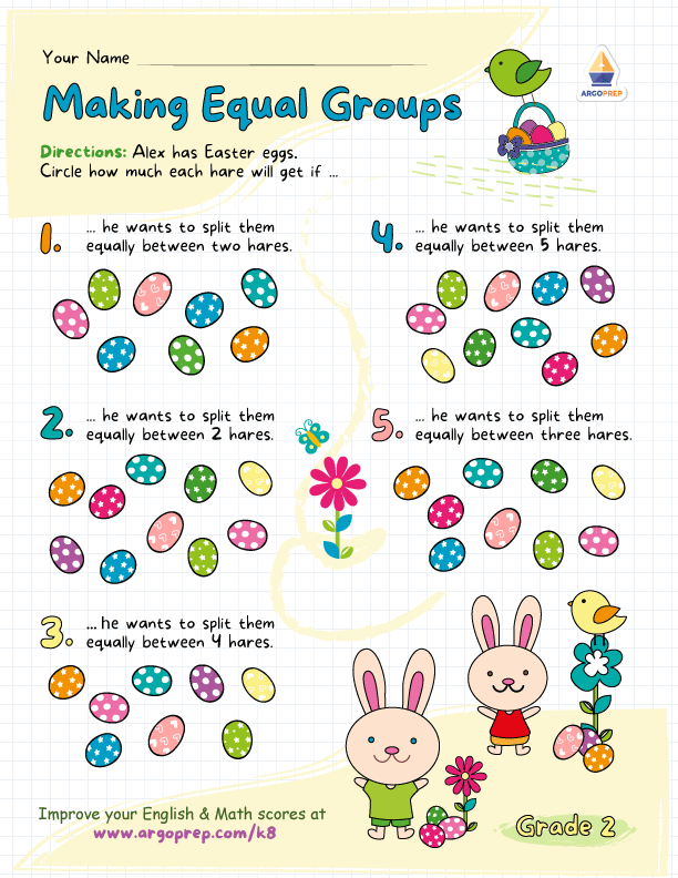 Equal Groups with Easter Eggs - ArgoPrep