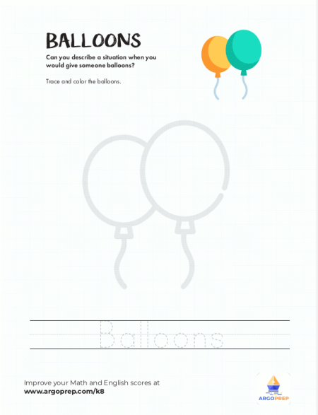 K 1gr Balloons Tracing image