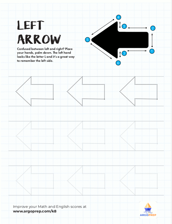 Left Arrow Tracing it is acing it ArgoPrep