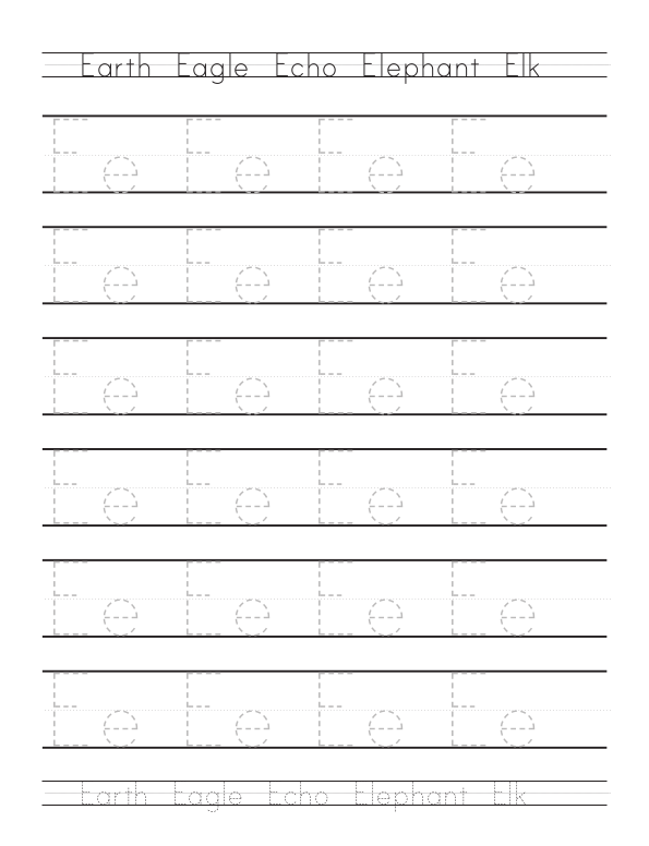 Trace Letter "E" ArgoPrep