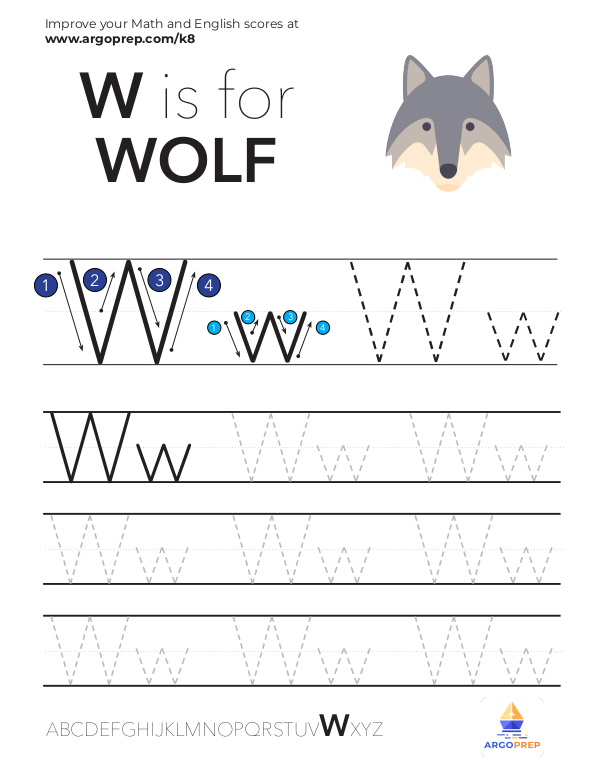 Trace Letter "W" ArgoPrep