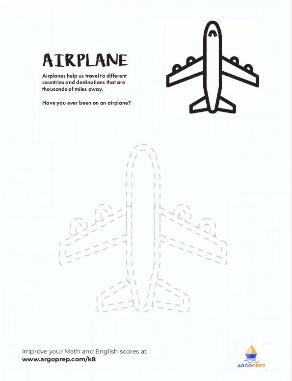 K 1gr Trace the word Airplane image