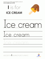 Trace the word “Ice cream” - img