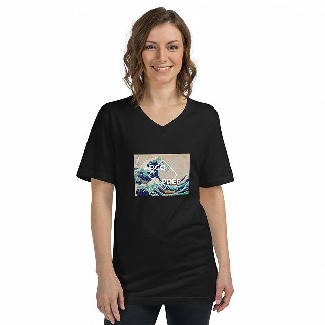 ‘Waves” Unisex Short Sleeve V-Neck T-Shirt - img