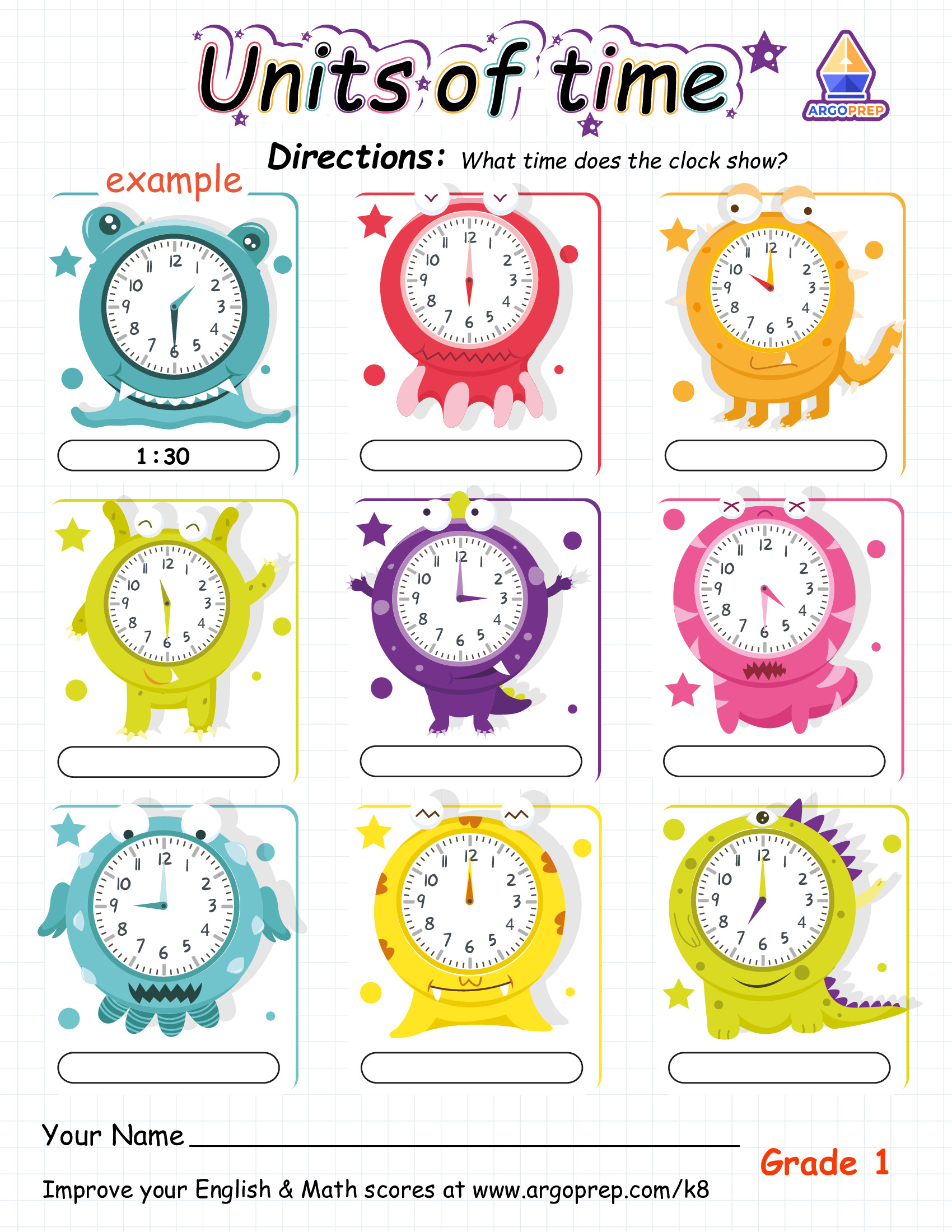 meeting with analog clock 1st grade argoprep