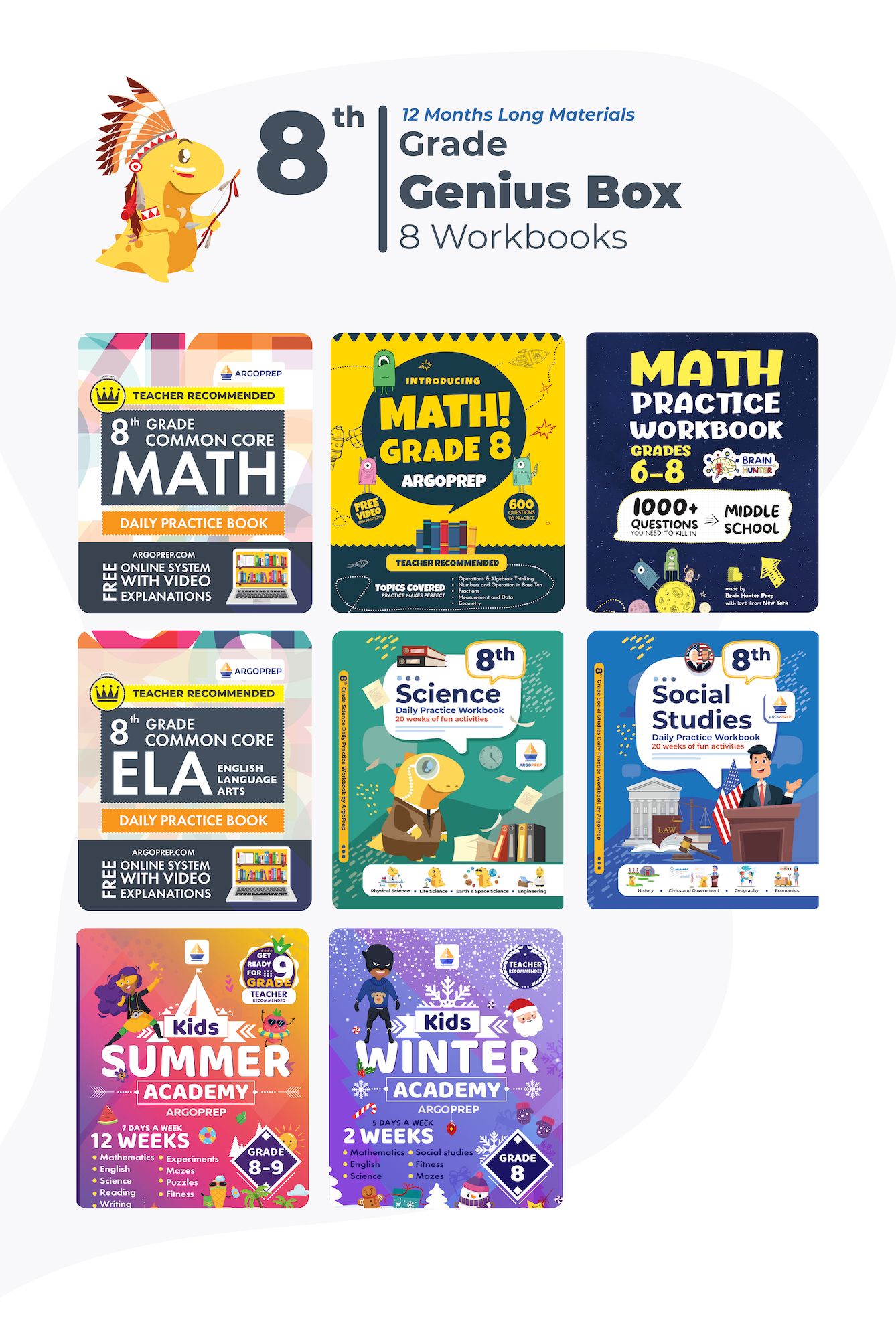 8th Grade Ultimate Bundle (8 Workbooks) ArgoPrep