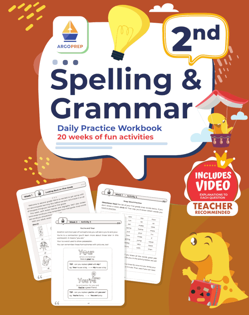 2nd Grade Spelling and Grammar: Daily Practice Workbook - ArgoPrep